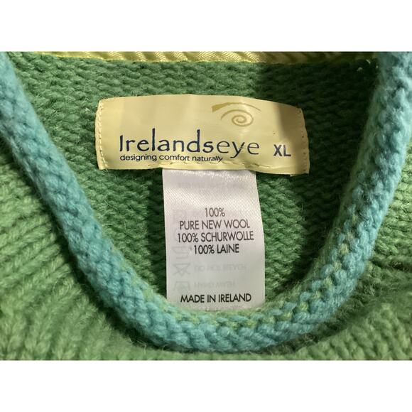 Irelandseye Rollneck 100% pure new wool sweater in green XL IRELAND - Picture 8 of 8